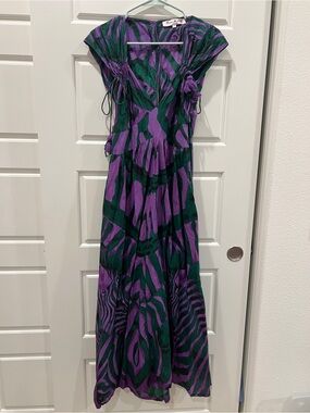 Connor & Blake Bohemian Purple and Green Cotton Maxi Dress